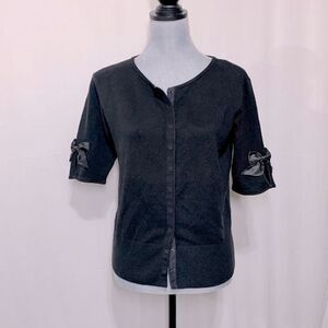 TARA Jarmon x Target cotton blend top snap front closure bow details on sleeves